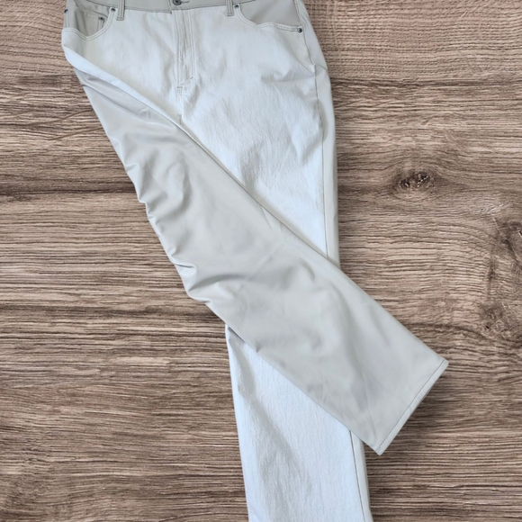 Abercrombie & Fitch Slim Straight Ultra High Rise Faux Leather Denim Jeans 34-18 - Picture 5 of 14